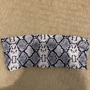 snake print bikini bandeau s/xs